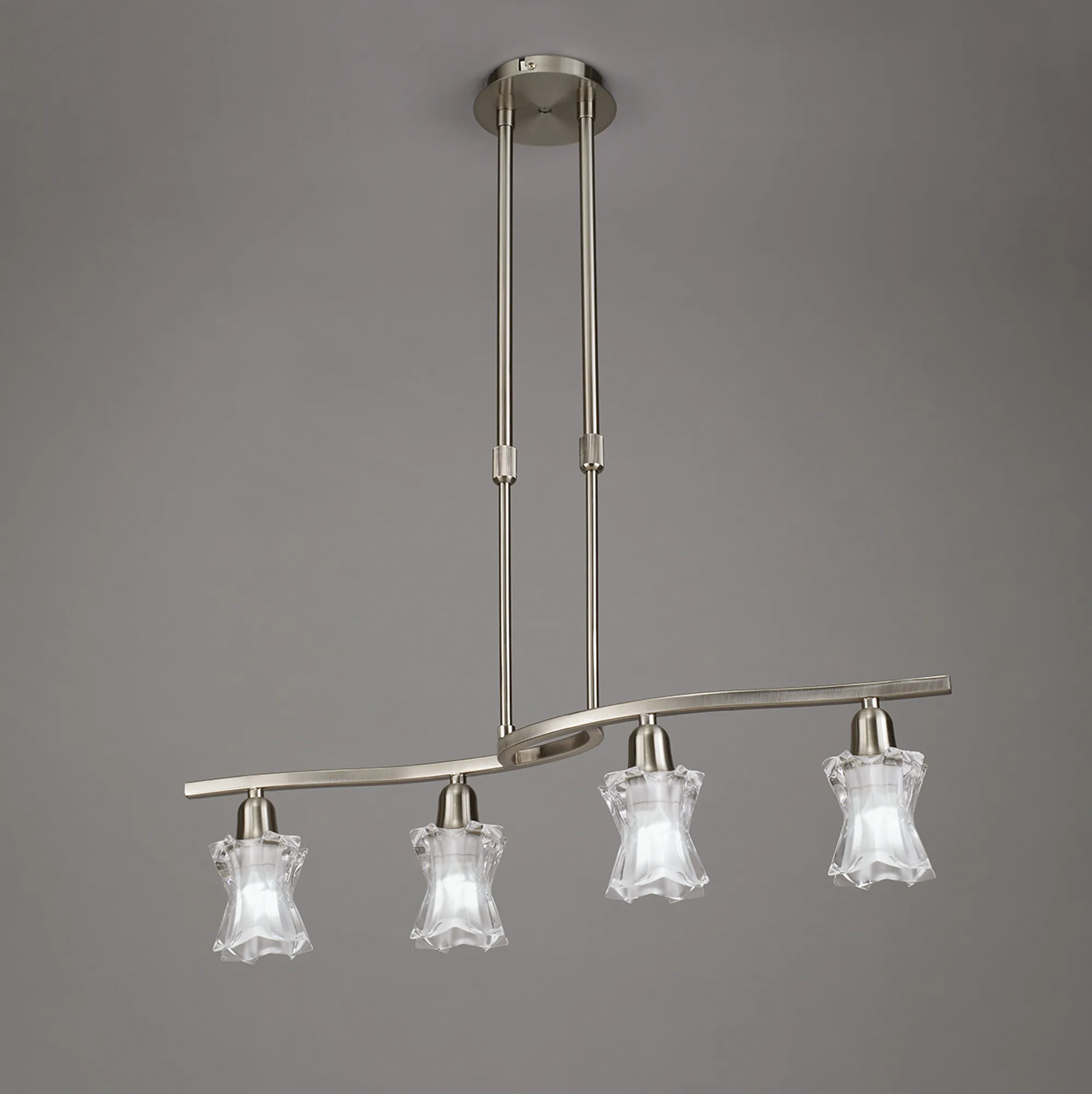 Alaska GU10 Satin Nickel Ceiling Lights Mantra Linear Fittings Alaska GU10 Satin Nickel Ceiling Lights Mantra Linear Fittings